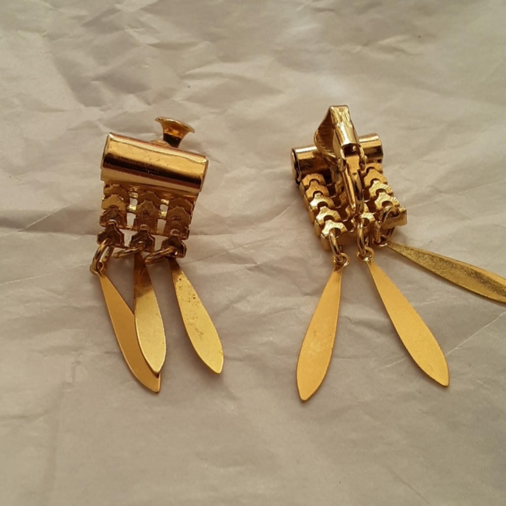 Vintage goldtone earrings - Picture 4 of 4